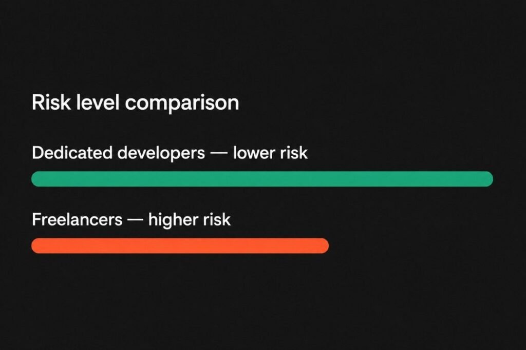 freelance vs dedicated risk level comparison